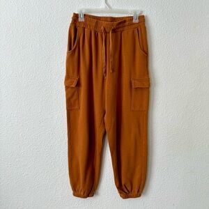 Stitch & Pine Trendy Rust Cargo Joggers Womens size M